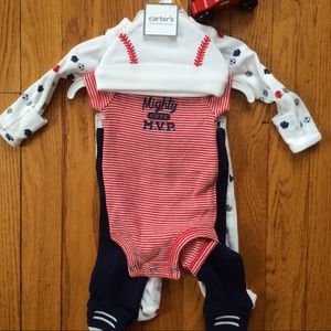 NWT Carter’s Newborn 4 Piece Boys Baseball Set